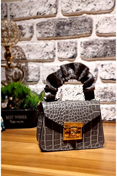 shop Hand Bag Moda Fashion Croco Print Gray