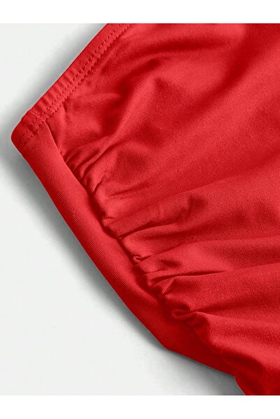 meren like your style Red Shirred Strapless Top Crop