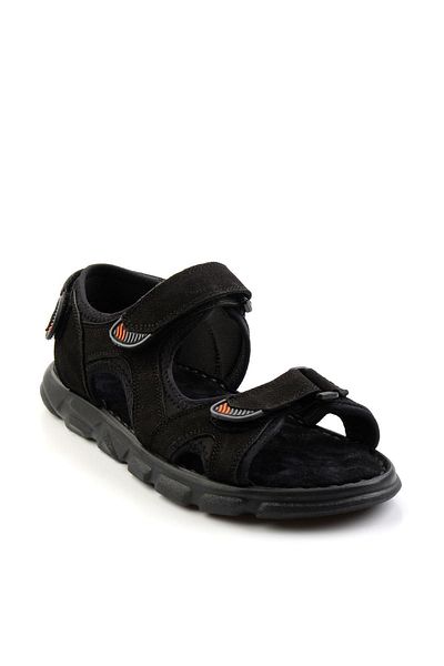 Bambi Black Leather Men's Sandals E 05078102501