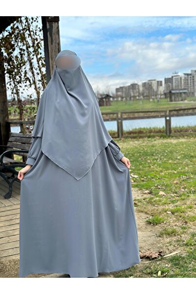lavanda moda Dubai ipeği tesettür ferace ikili takım