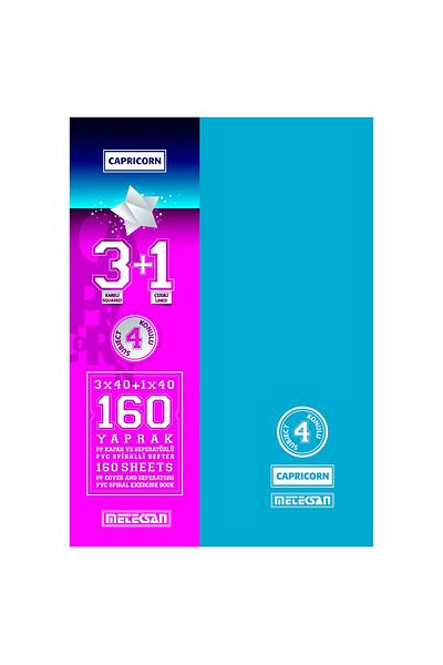MATMEL Meteksan A4 Capricorn 160 Sheets Pet Spiral Pp Cover Notebook