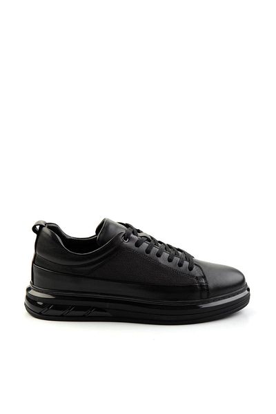 Bambi Black Leather Men's Casual Shoes E01080126303