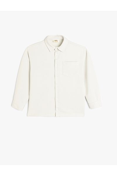 Koton viscose blend, one pocket detail, long sleeve, basic shirt .