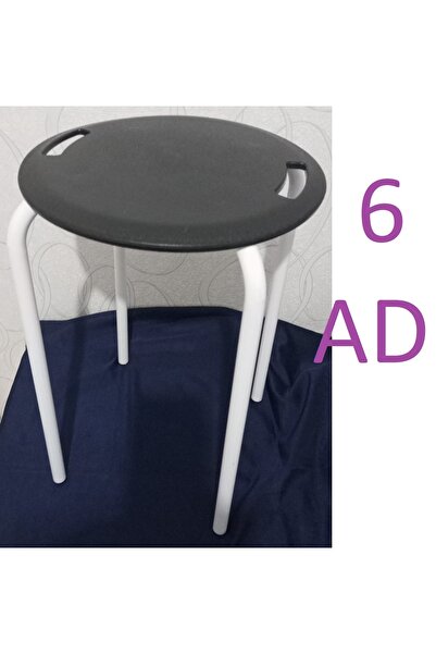 Sinbo 6 adet metal tabure balkon mutfak ofis (üst oturum plastik -ayaklar metal) 32 x 47 cm 6646