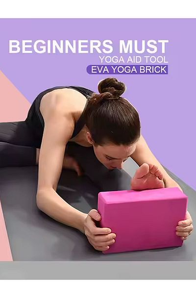 Jet Pink Hatha Yoga Brick and Pilates Exercise Balance Block
