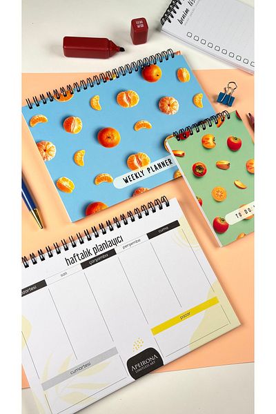 Apeirona Μίνι Σετ Σχεδιασμού |   Weekly Planner και ημερολόγιο για το να κάνετε - 2 σε 1