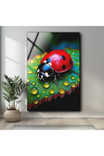 BV DEKOR Γυάλινος πίνακας με σχέδιο Πασχαλίτσα, Εκτύπωση UV σε σκληρυμένο γυα...