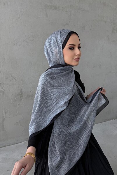 Byedauzunlar Μαύρο σάλι από αυθεντικό ινδικό μετάξι Asu