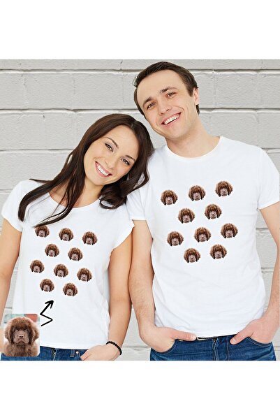 Bk Gift Kişiye Özel Evcil Hayvan Tasarımlı Beyaz Tişört-9, Sevgiliye Hediye, Arkadaşa Hediye, Trend