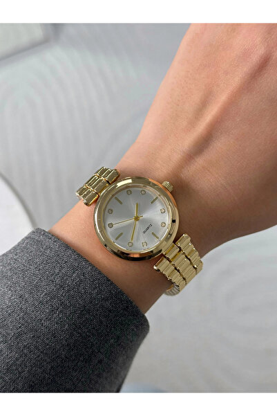 Cuqq Denim Women's Gold Color Steel Cord Wristwatch