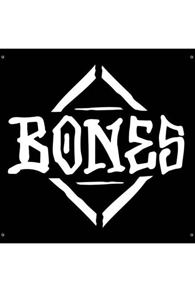 Bones Wheels لافتة عظام ألماسية - أسود 36 × 34 بوصة