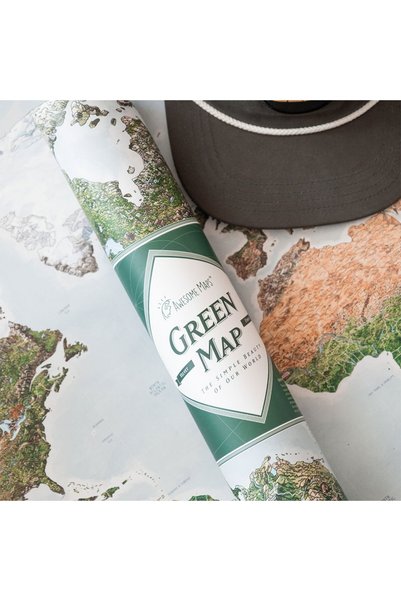 Awesome Maps - Green Map Poster [97.5x56cm]
