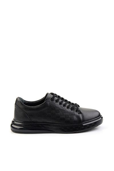 Bambi Black Leather Men's Sneaker E 01081100303