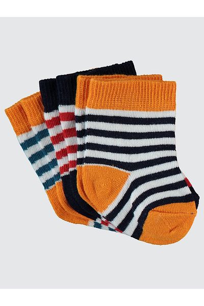 Civil Baby Baby Boy 3-Piece Orange Socks Set 6-18 Months