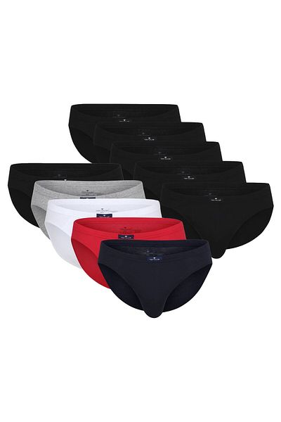 Tom Tailor Herren Slip, 10er Pack - Mini Slip, Basic, einfarbig