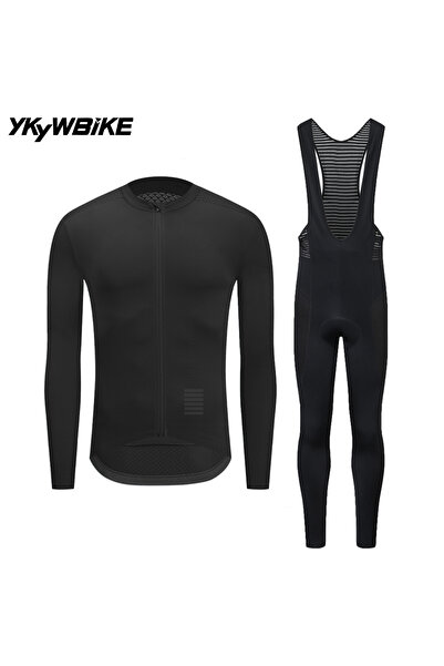 Choice آسيا S (الاتحاد الأوروبي XS) أسود YLJZ205 YKYWBIKE طقم ركوب الدراجات للرجال بأكمام طويلة وبنطلون طويل ملابس ركوب الدراجات