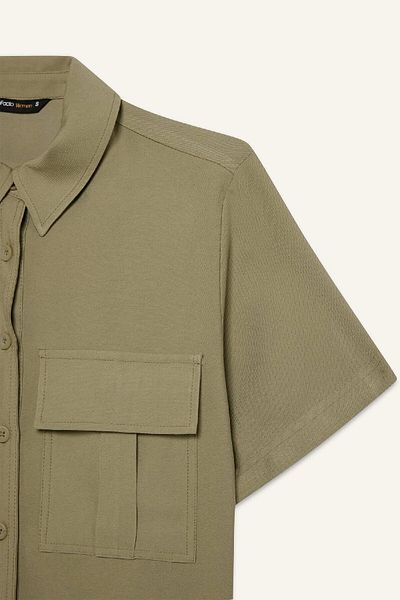 DeFacto Crop Pocket Short Sleeve Shirt C4784Ax25Sp