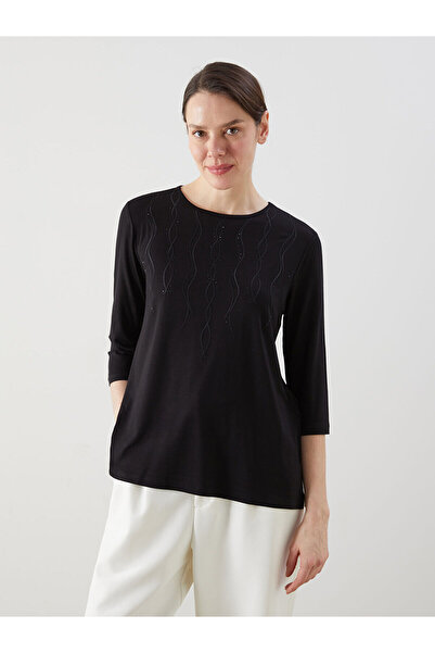 LC Waikiki Özmarka New Season Crew Neck Stoned Women's Blouse