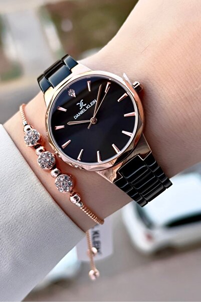 Daniel Klein Kasası Rose Kordonu Siyah Renk Kadın Kol Saati Ve Bileklik