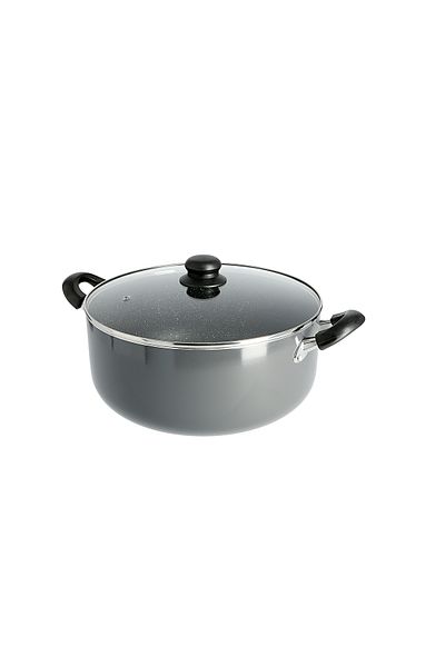 DELCASA DC1572 24cm Non-Stick Casserole Stock Pot with Glass Lid