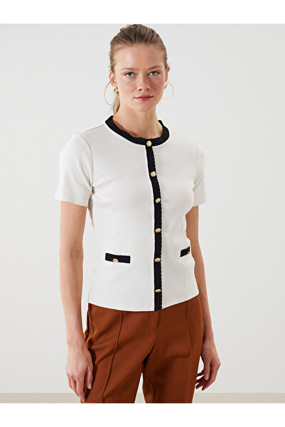 LC Waikiki Nevavm Women's Blouse with Oval Collar and Difference