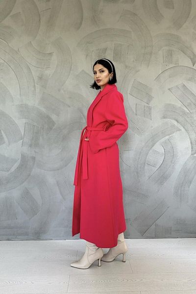 MODAVERA    Fuchsia Belted Midi Coat