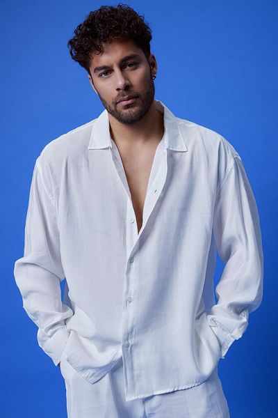 NGR Bernal Draped Shirt White