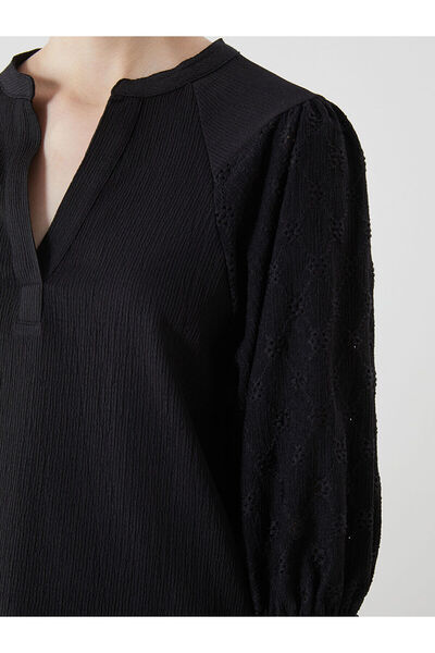 LC Waikiki Kaçık Yaka Nakışlı Kadın Bluz