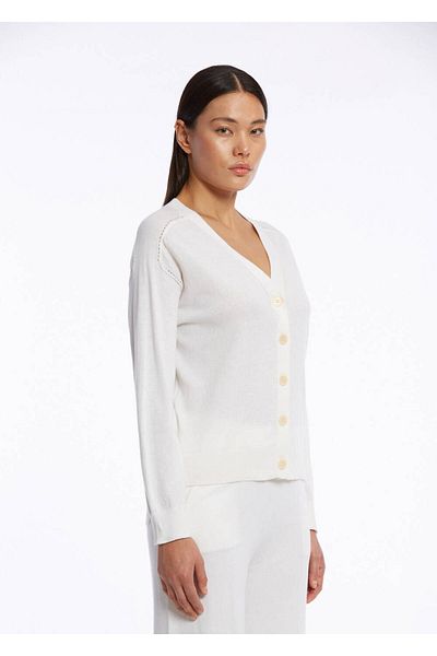 Knitss Cashmere Blended Ecru Knitwear Cardigan