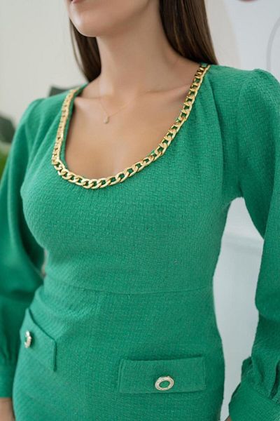 leyla sanat sanata yeni bir bakış açısı Leyla Art Art a New Perspective Green Wide Throat Dress