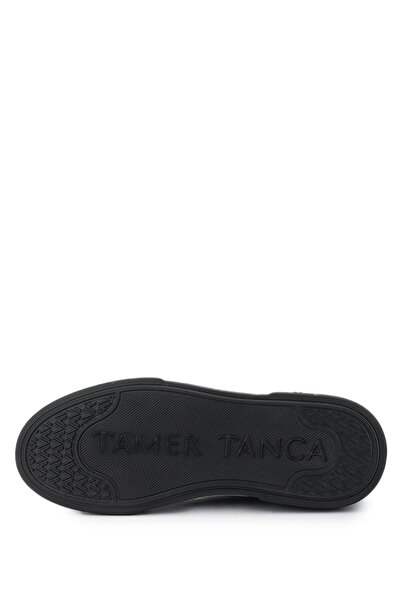 Tamer Tanca Ανδρικά αθλητικά παπούτσια & αθλητικά παπούτσια από γνήσιο δέρμα, μαύρα λουστρίνι