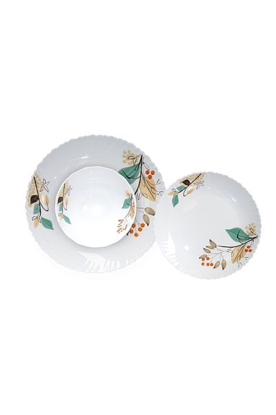 DELCASA 12 Piece Tropical Tranquility Opalware Dinner Set- DC3304