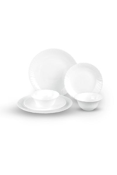 DELCASA Opalware Dinner Set, 12 Pcs White Dinner Set, DC2133