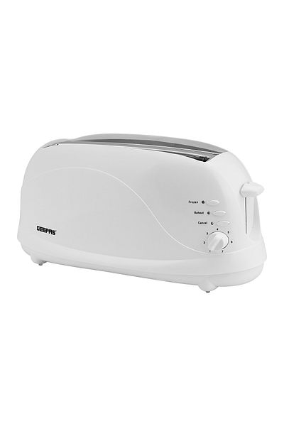 Geepas 4 Slices Bread Toaster 1100W Crumb Tray| 7 Settings with Cancel, Defrost & Reheat Function|GBT9895