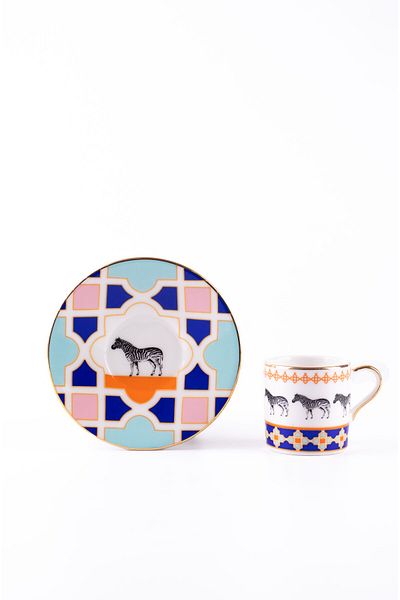 EMAYlab Jaolu Porcelain Turkish Coffee Cup Set (6 People)