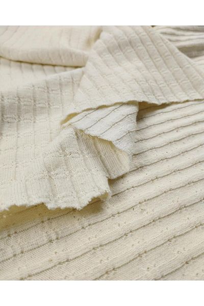 Kumaş Parça Πλεκτό σε κρεμ χρώμα (Πλάτος 120 cm x Μήκος 190 cm)