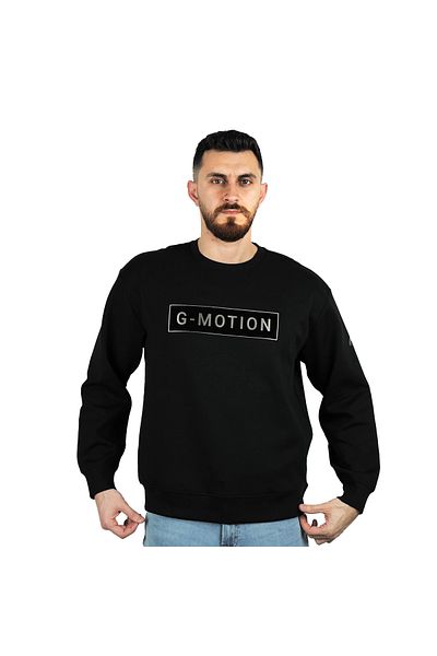 Giordano Men's Cotton Blend G-Motion Print Crew Neck Sweatshirt