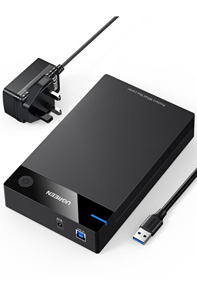 Ugreen علبة قرص صلب، كابل USB 3.0 B إلى SATA بطول 3.5 بوصة/2.5 بوصة، طول الكا...