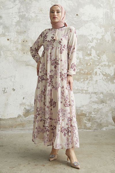 InStyle Φόρεμα σιφόν Lavi Tassel Detail - Λιλά