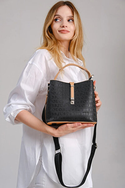 Just Polo حقيبة كتف لاكوست باللون الأسود 6014MH