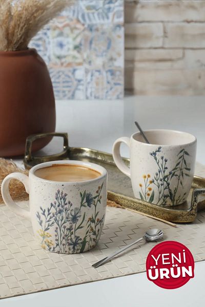 Keramika مج ديب بلوم كلاود 8 سم 2 قطعة 22942-43