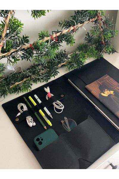 ALESTA LEATHER حقيبة كمبيوتر محمول/Macbook مصنوعة يدويًا من الجلد الطبيعي - حافظة ومنظم