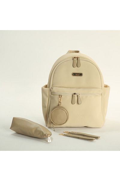 MY Collection 7345 Diamond Satin - Leather Mother Baby Care Backpack