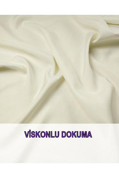 Kumaş Parça Κρέμα Εκρού Μεταξύ Χρώμα Βισκόζη Πλέξιμο Πλάτος: 155 cm