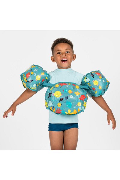 Decathlon Nabaiji Children's Armband Belt - 15/30 kg - Blue - Fish Pattern - Tiswim