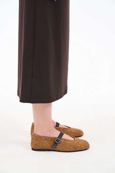 Louis Cardy Balerini de damă Maxime Tan Wicker Knit