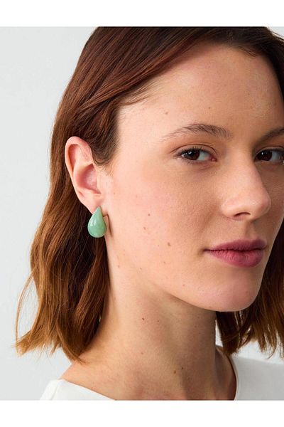 Jimmy Key Green Drop Figured Acrylic Earrings