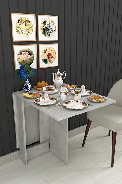 asratrend %100 MDFLAM Katlanır Mutfak Yemek Çalışma Masası KM-32