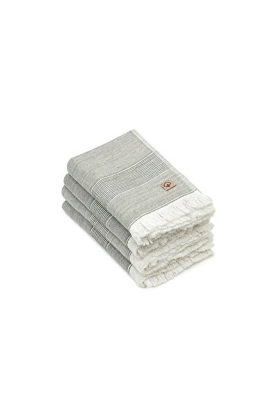 Ecocotton Hasna 4-х предметний набір рушників 100% органічна бавовна, льон, антрацит-хакі 50x90