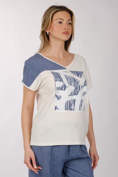 DAIDO Oversized V-Neck Short Sleeve Women's T-Shirt - Minimalist Style